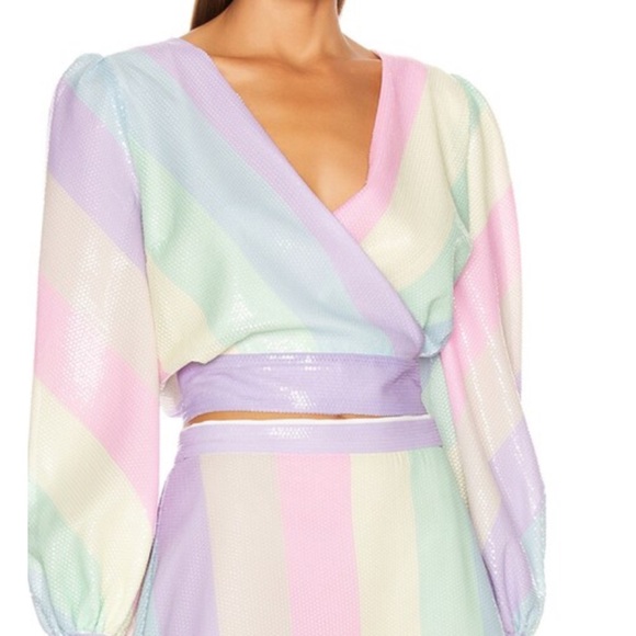 OLIVIA RUBIN Pastel Rainbow Kendall top - Picture 2 of 6
